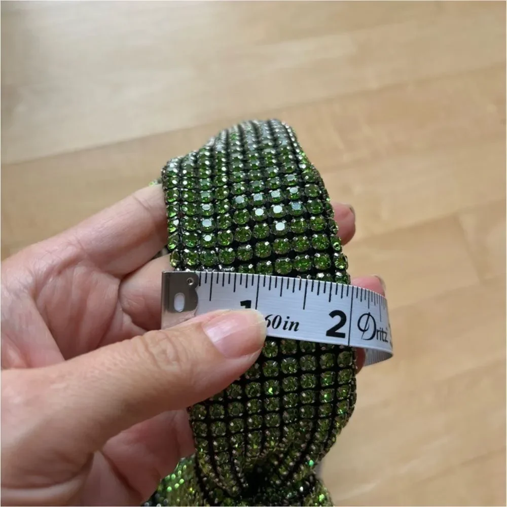 Rhinestone Knot Handle Hobo Bag in Green NWOT